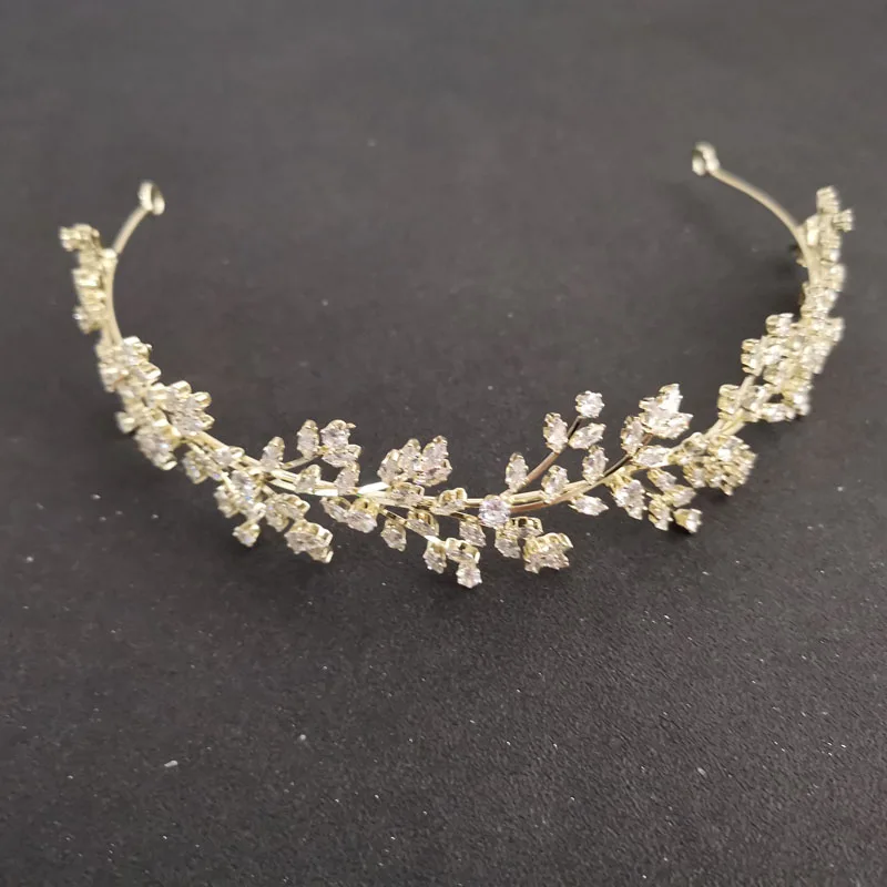 SLBRIDAL Искрящийся классический кубический цирконий свадебная тиара Свадебная королева принцесса конкурс Вечеринка CZ Корона подружки невесты женские ювелирные