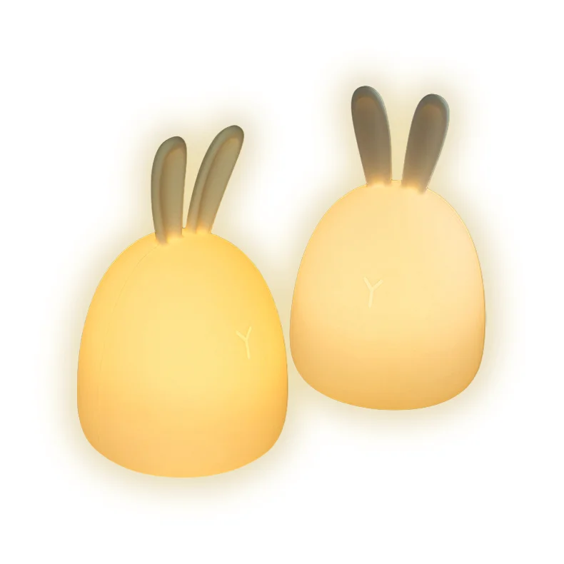 Best Selling Baby Sleeping Lamp Usb Rechargeable Cute Bunny Silicone Small Night Light Touch Sensor Kids Lamp