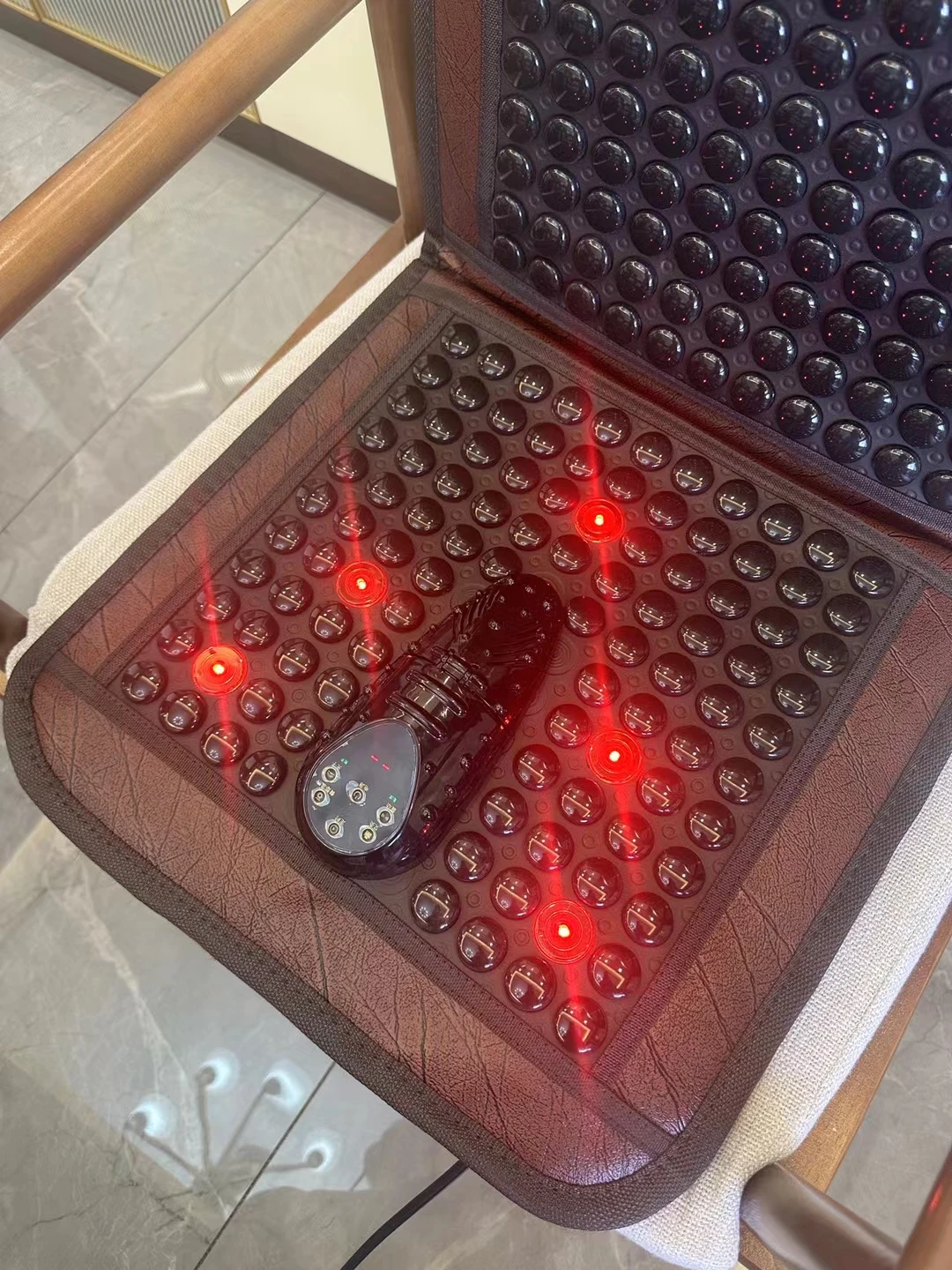 High quality Red clay infrared tourmaline ball photon mat made from Korea  back with sit whole mat