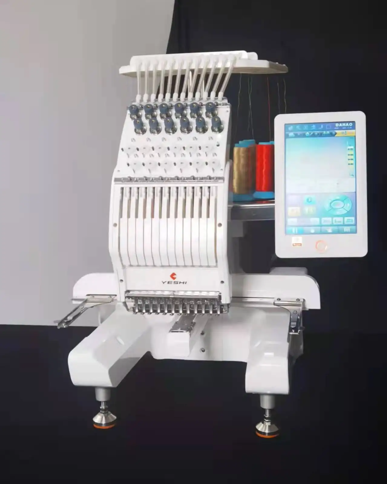 Mini computerized automatic color change single head cheap embroidery machine for  hat t shirt