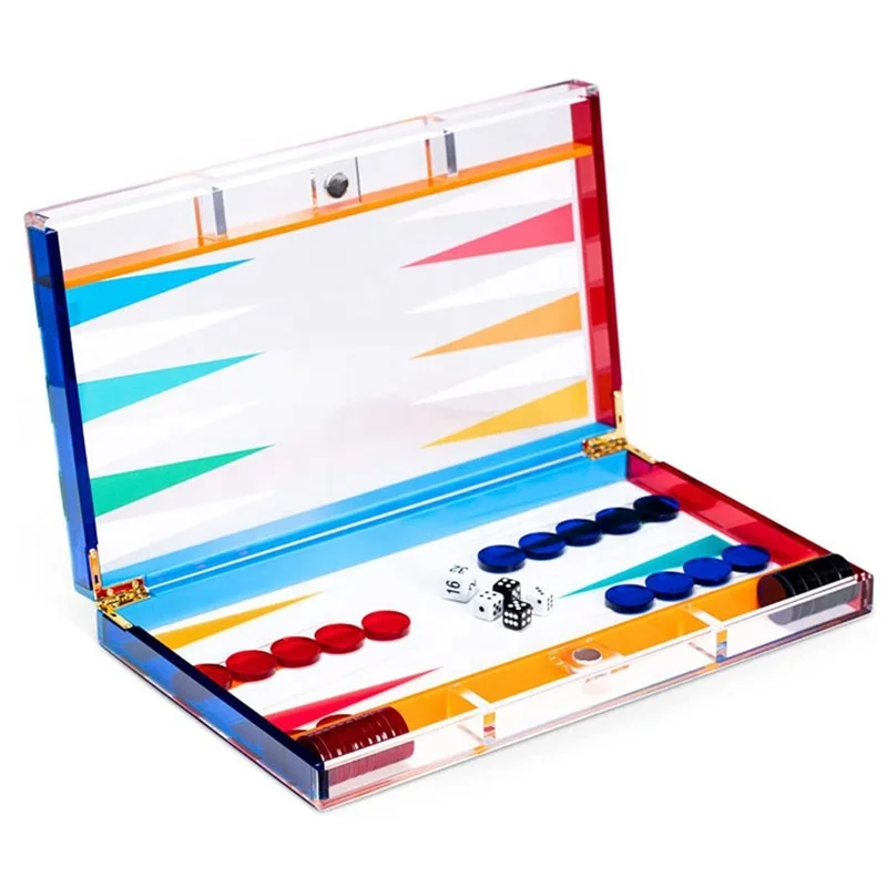 Factory wholesale  acrylic   backgammon game  customize luxury  backgammon checkers luxury travel  backgammon set