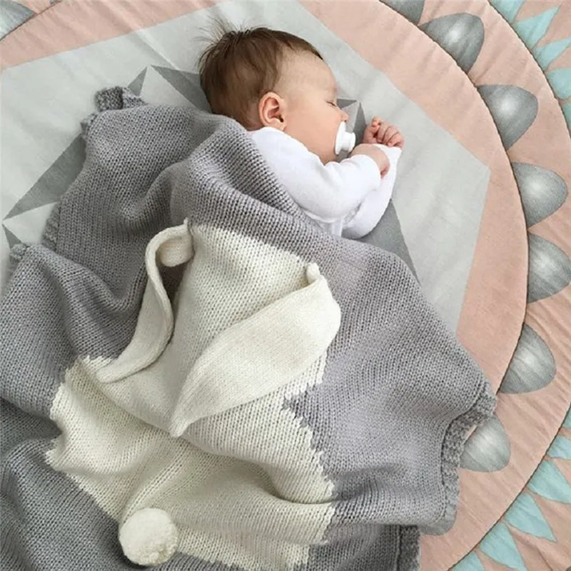 Лидер продаж, детское одеяло с кондиционированием воздуха, вязаное одеяло для маленьких мальчиков и девочек, стеганое одеяло из кроличьей шерсти