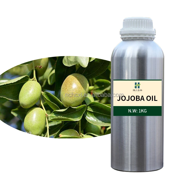 High Quality 100% Natural Jojoba  Oil  Organic Essential Oils for Skin Care Spa OEM Supplied by Manufacturer