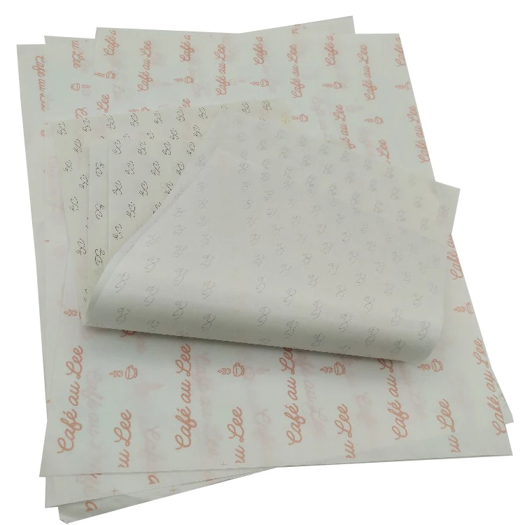 Custom Food Paper Sheets Disposable Natural One Side Coated Sandwich Food Wrap Grease Proof Paper