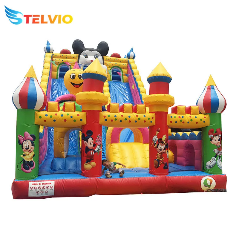 Factory Cheap Large Bouncy Jumping Castles Slides Bouncer Playground Big Commercial Kids Inflatable Bounce  Slide For Sale