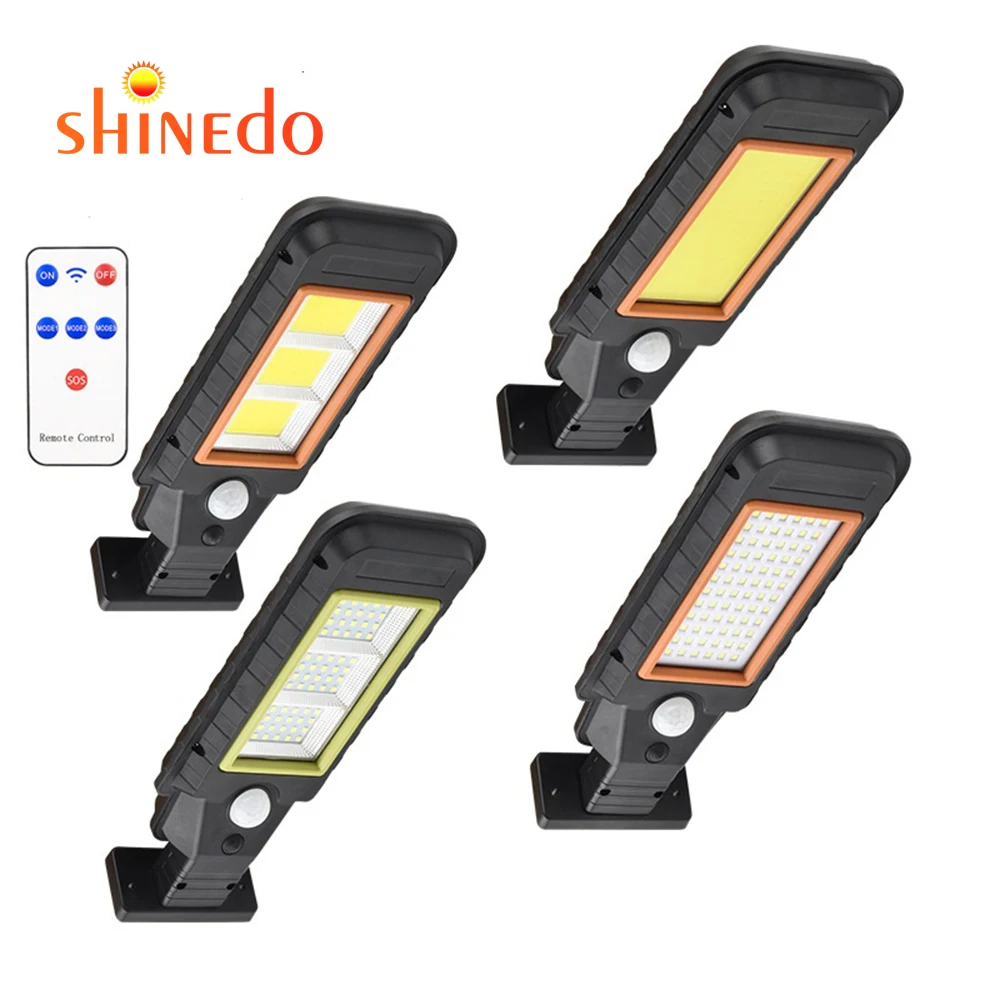 Solar Power 100/210 COB LED Street Light Outdoor Garden Path Wall Solar Lamp for Porch Gutter