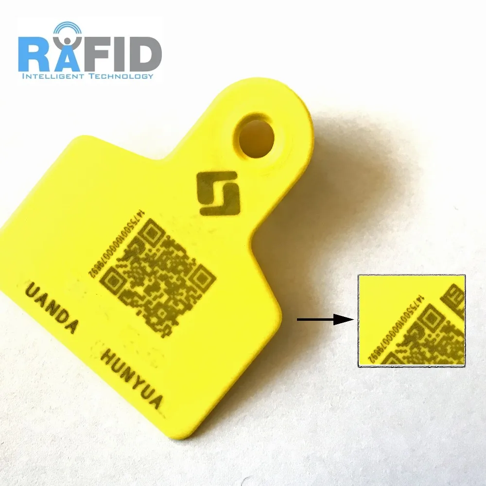 RAFID Animal ID Chip EID ISO11784/5 FDX-B Sheep Cow Cattle Ear Tag UHF RFID Animal Hot Product 2019 Provided PLC Laser Printing