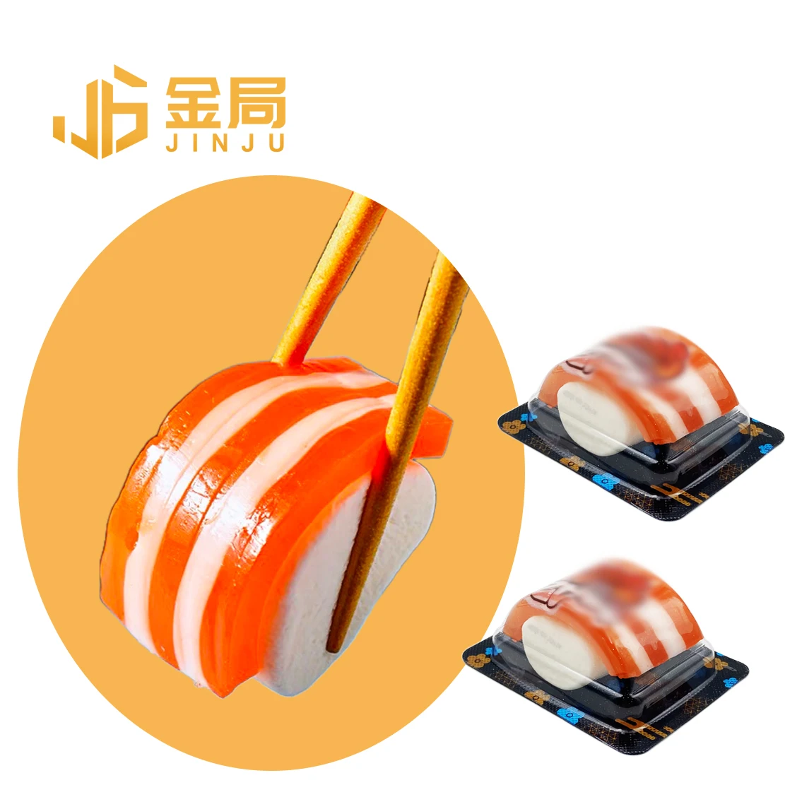 New Design Japanese Snack Food Sushi Gummy Jelly Candy Soft Candy Sushi Gummy Candy with Marshmallow