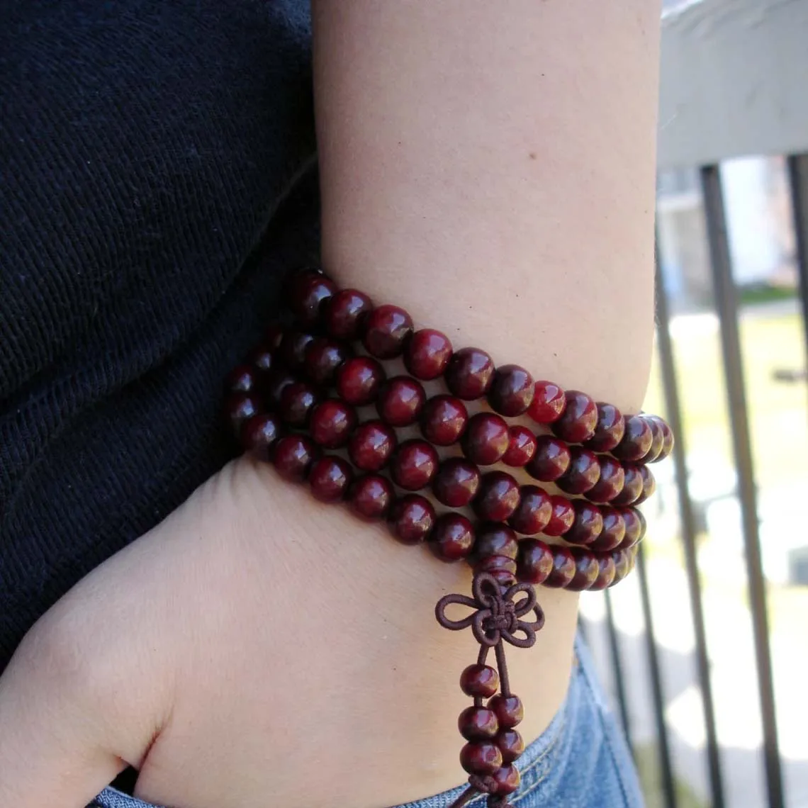 Natural Sandalwood Prayer Wood Beads Bracelet Tibetan Buddha Yoga Meditation Healing Wrap 108 Mala Beads Necklace Bracelet