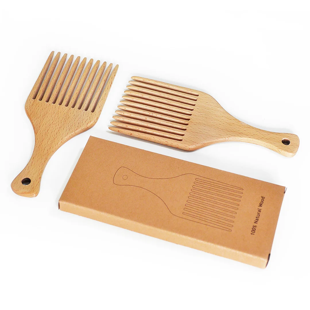 ECO-Friendly Wholesale Bamboo Hair Pick Afro Comb High Quality Handmade Hair Pick Afro Comb