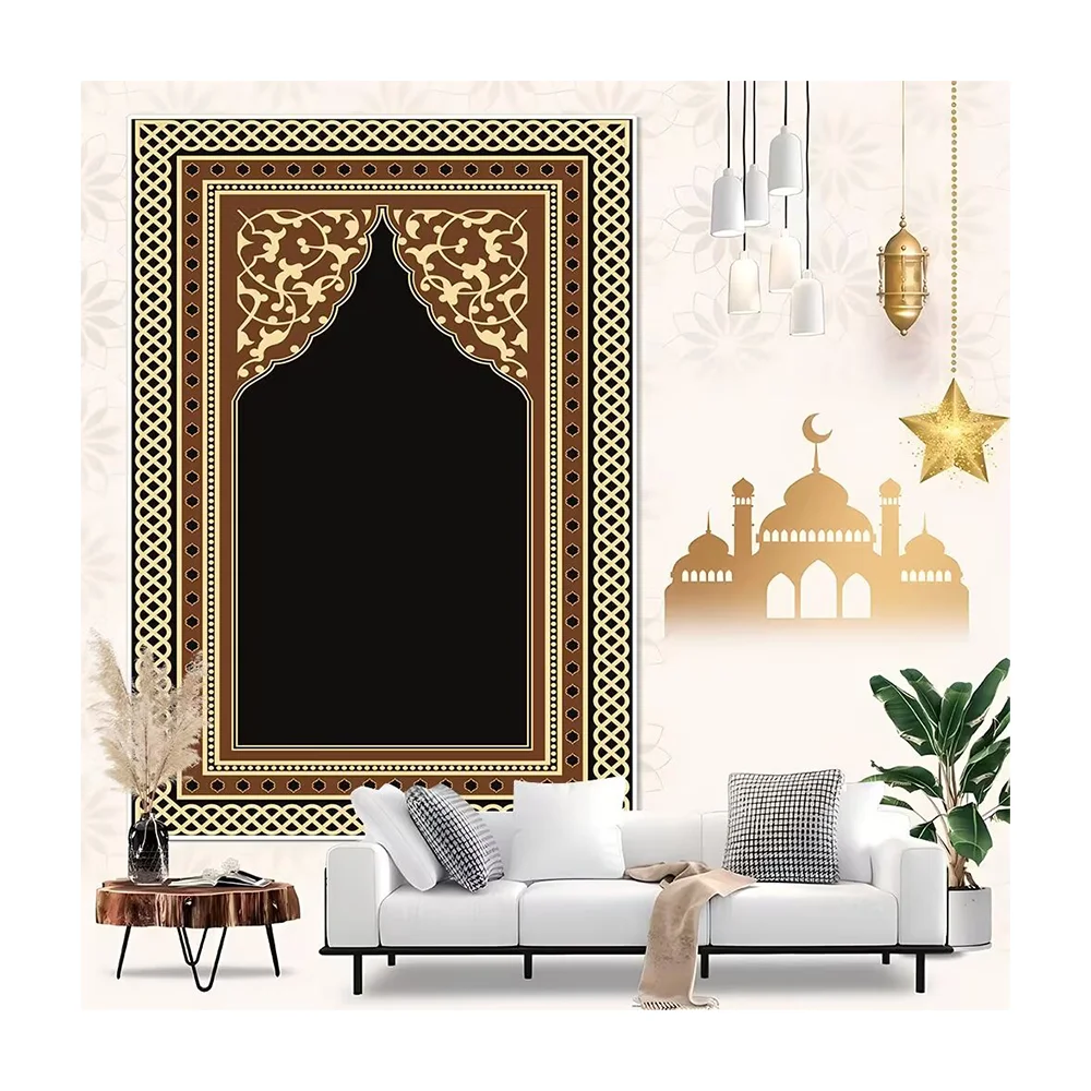 Faux cashmere tpr area rug Luxury modern persian style printed carpet Muslim islamic prayer rugs made in China gift