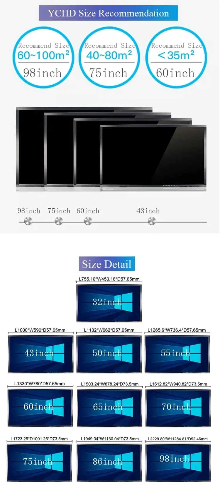 Factory Prices Android 13 Digital Whiteboard Smart Board Conference Interactive Whiteboard