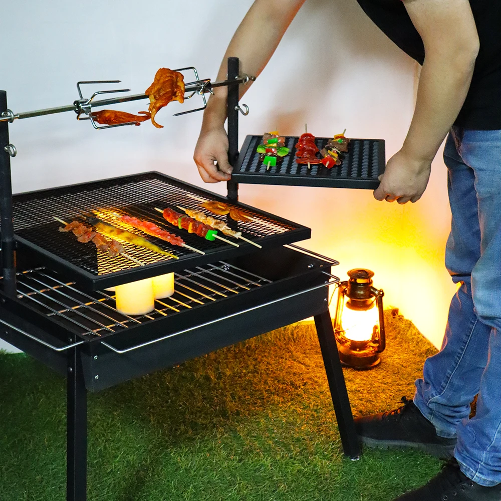 Outdoor Garden DIY Cooking Chicken Barbecue Grills Roaster Rotating Rotisserie Lamb Bbq Barbecue Grill