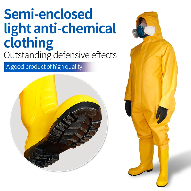 Chemical Resistant Protective Clothing coverall With Air Respirator