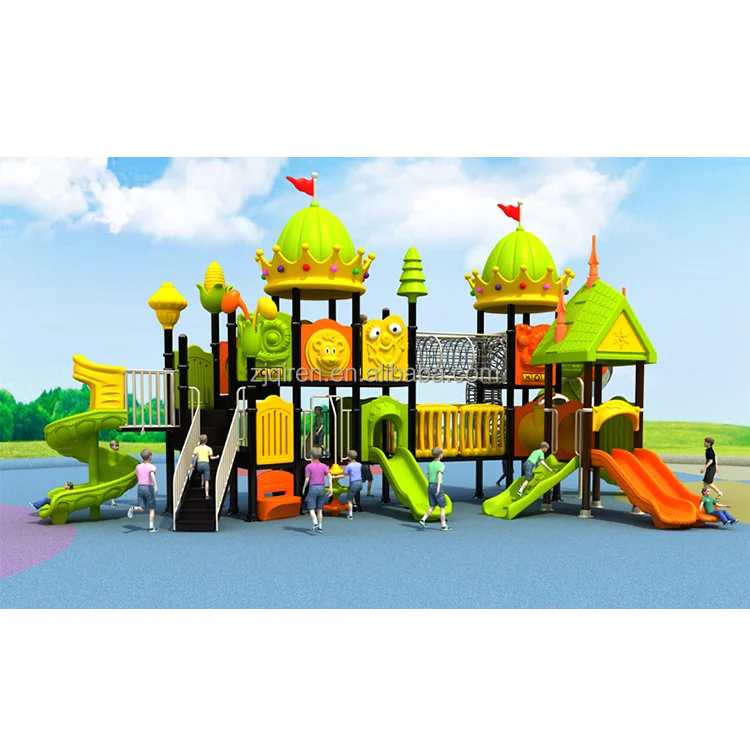New beautiful style modular amusement park plastic outdoor equipment slide kinder garden playground