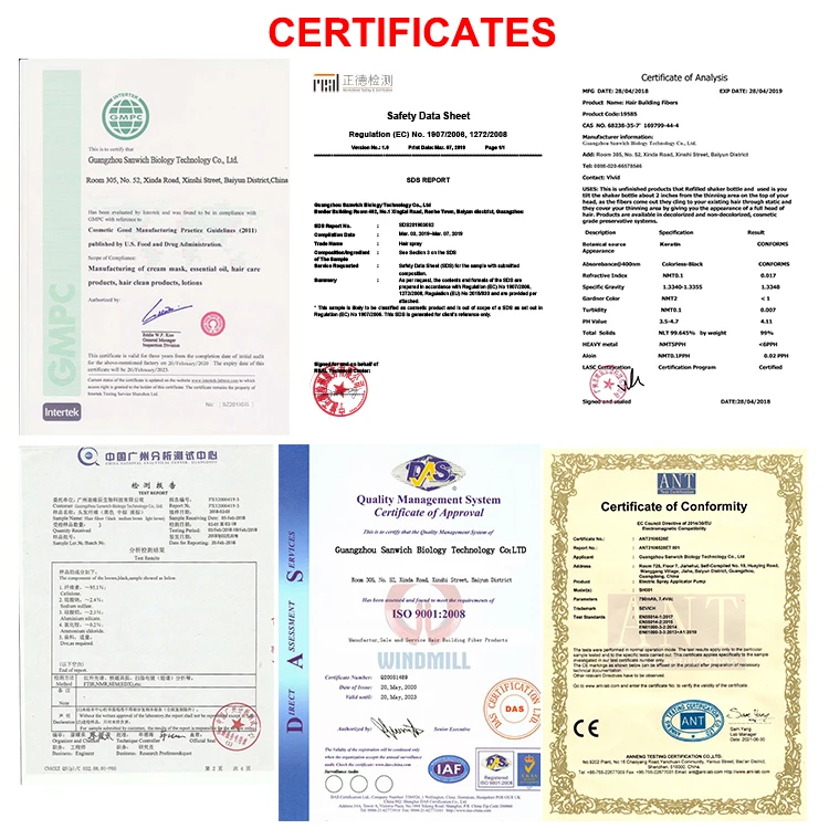 Customized best synthetic fluffup secret hair fiber powder for baldness Instantly Thickening Hair Building Fiber