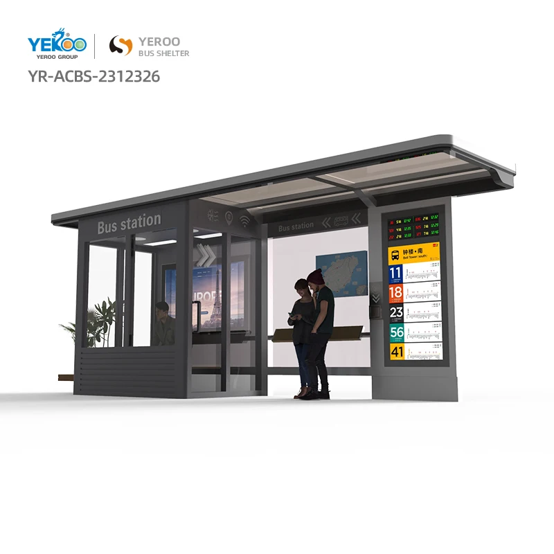 Prefabricated Bus Shelters Enclosed Bus Stop Station with Air Conditioning for Sale