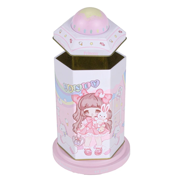 Toys plush jack in the box hand cranked pop up tin music box