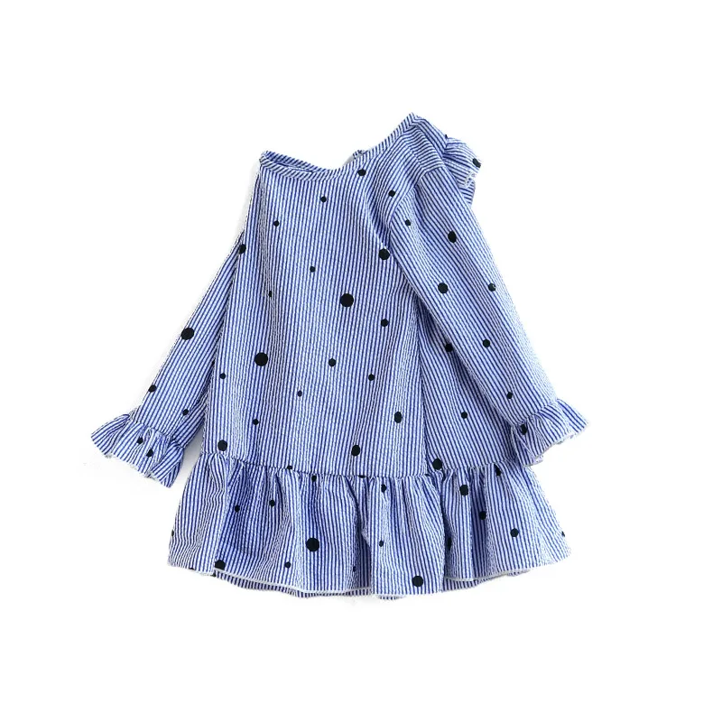 Popular Fashion Organic Cotton Children Clothing  Long Sleeves Casual Baby Girls Blouse With Ruffles Baby Girls Top