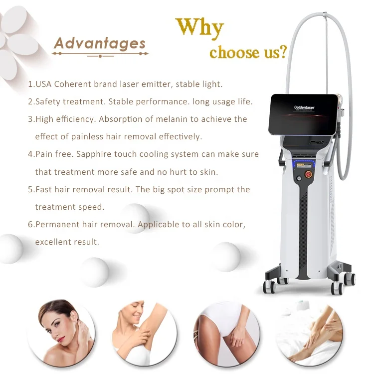 2023 Newest Ice Platinum Titanium 1600W Diode Laser 808 Diode Laser Hair Removal Machine Price