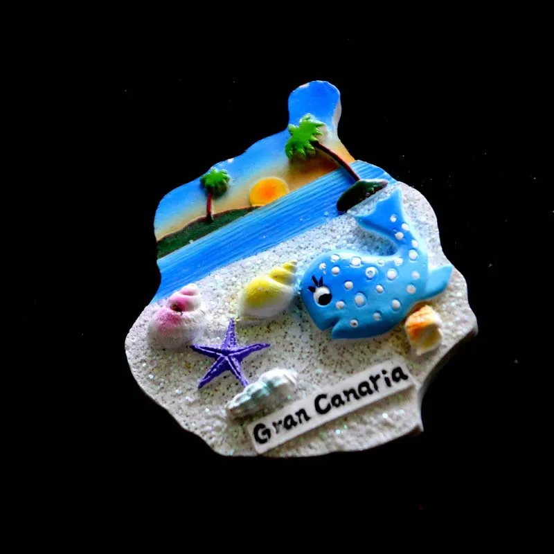 Wholesale custom design Gran Canaria tourist souvenir handmade resin parrot refrigerator magnet