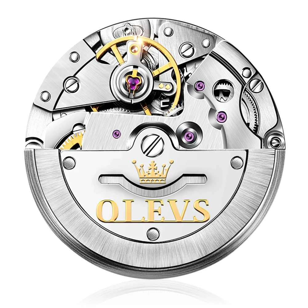 OLEVS 6650 2022 Top Brand Men Watch Automatic mechanical watch Stainless Dress Luxury fashion moon Wrist watch Gifts for Male