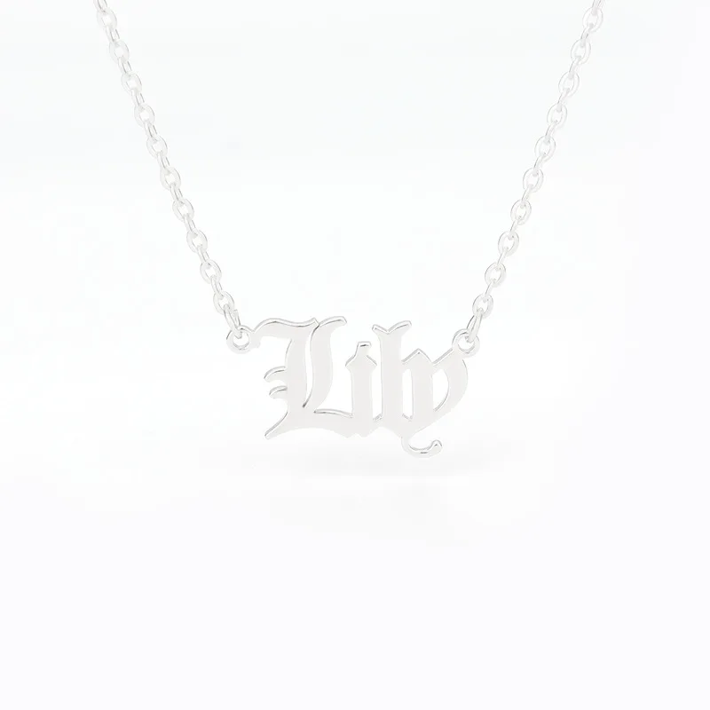 Go Party 18K plated stainless steel Queen King Mom  Lucia Lily letter name necklace