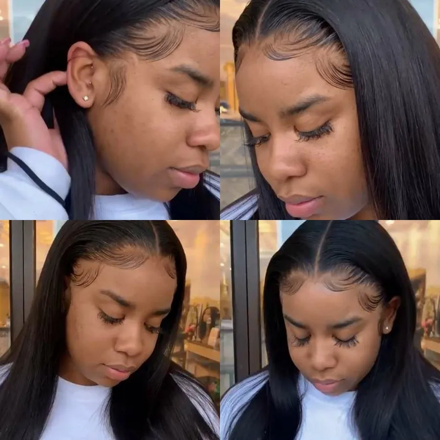 Pre Plucked Super Fine  cuticle aligned preplucked transparent 13x4 13x6  super fine swiss lace frontal  With Baby Hair Human
