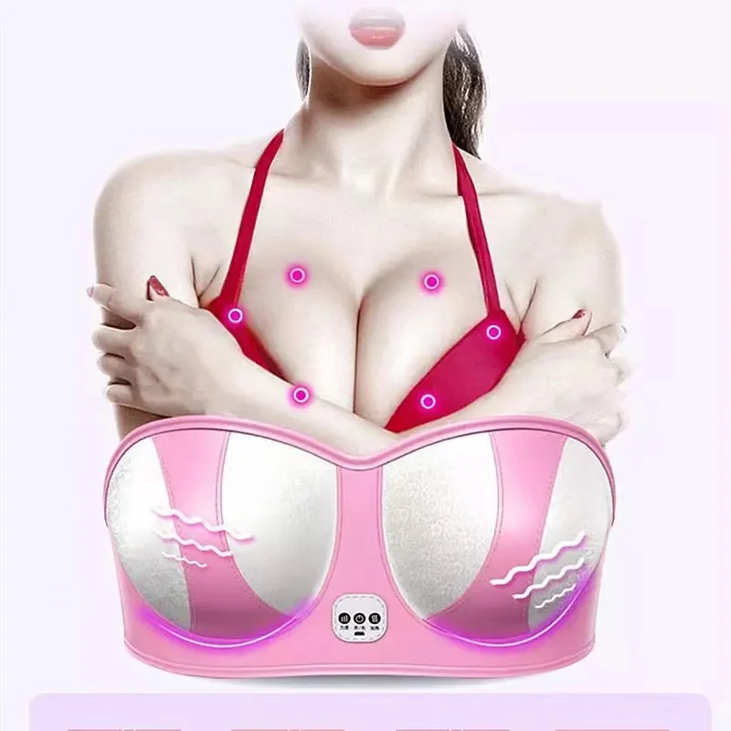 Топления длинноволновой вибрации бюстгальтер на груди, рост расширения половый массажер Электрический массажер для груди