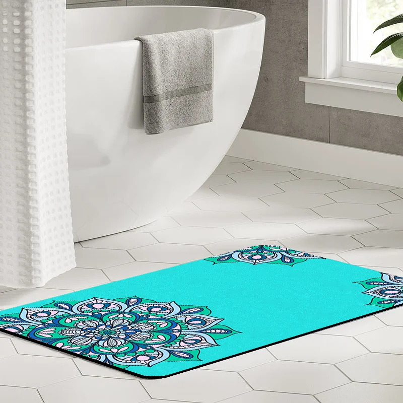High Quality High End Pattern Mutil Fucational Anti Slip Fast Drying Diatomite Bathroom Rug Bath Mat