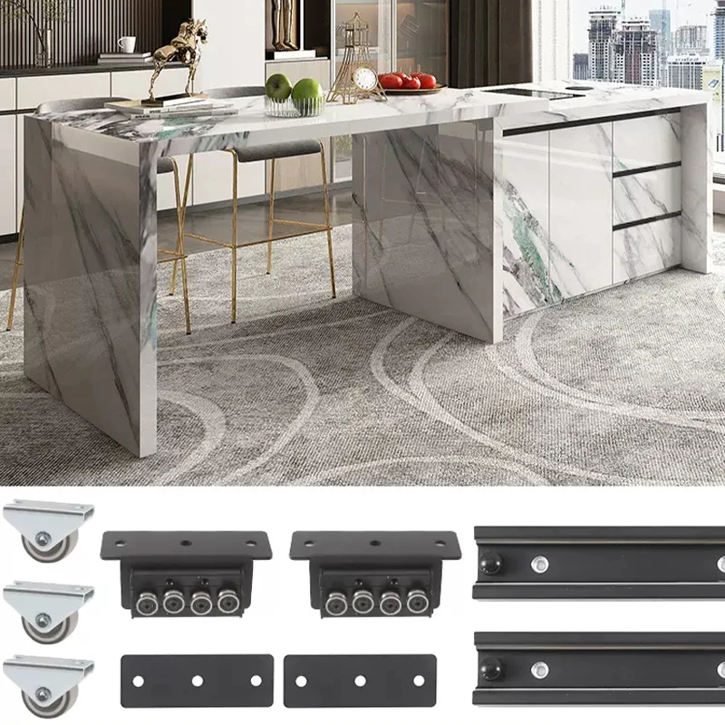 Rotary Island Platform Slide Rail Pull Out Kitchen Table Extension Slide Table Mechanism