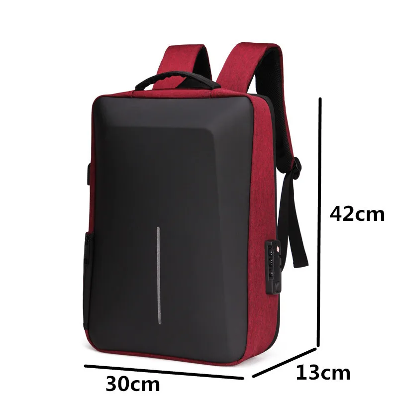 Waterproof USB Charging 15.6 inch Daypack Mochila EVA Impact protection Anti Theft lock Backpack Business Laptop Bag