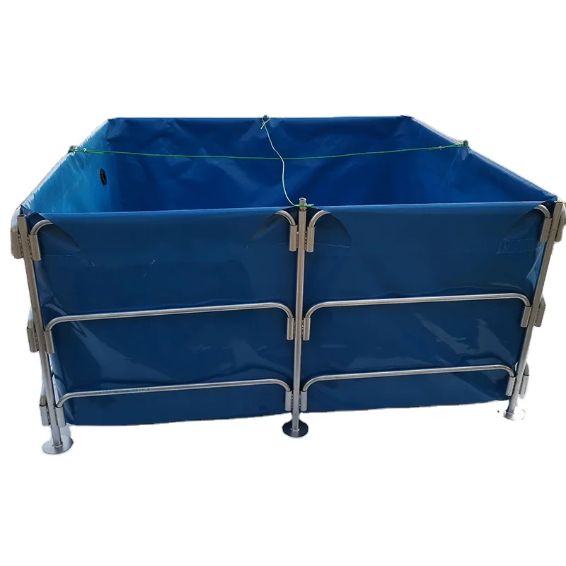 Outdoor tarpaulin coated PVC circular collapsible water pond tank 1000 liter cylinder koi fish breeding tank