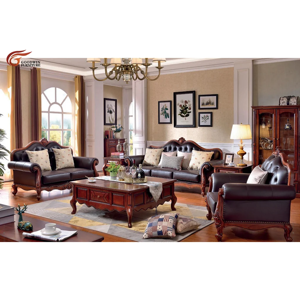 Factory Price Classic Style Solid Wood Living Room Chairs Living Room Cabinets Living Room Sofa Set GY23