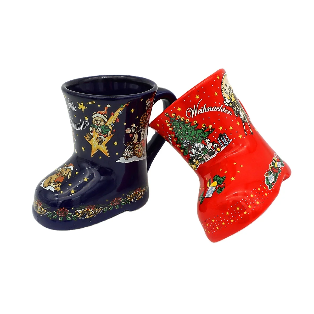 Promotional Gift Decoration Cup Custom 8oz 3d Ceramic Coffee Christmas Boot Mugs