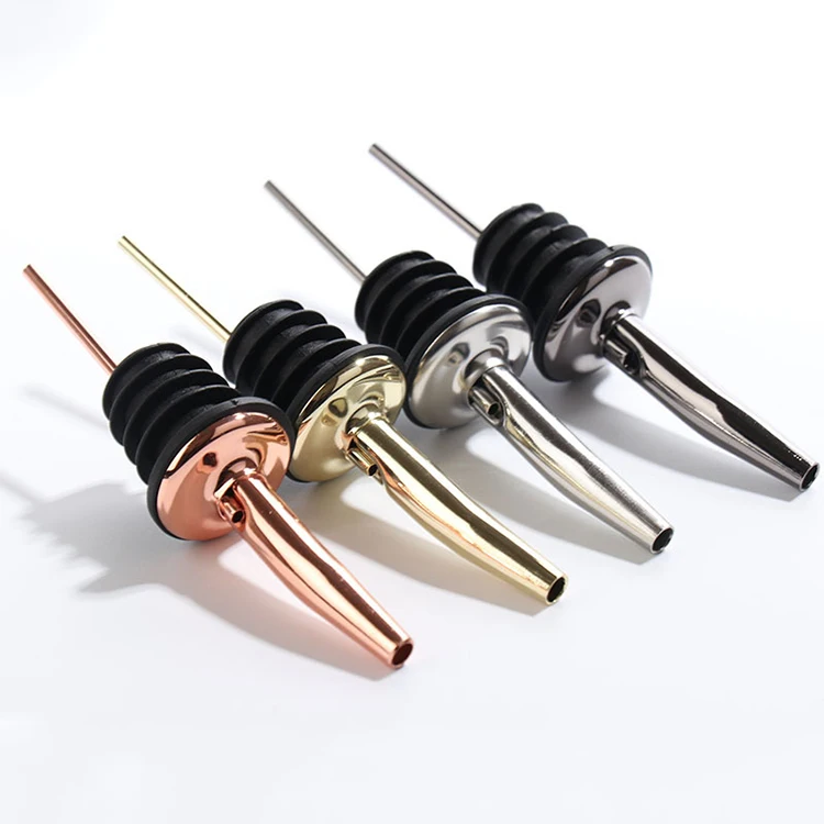 Glasses Cork Stainless Steel Aerator Liquor Wine Pour Spout Olive Oil Bottle Pourer Dispenser With Lid