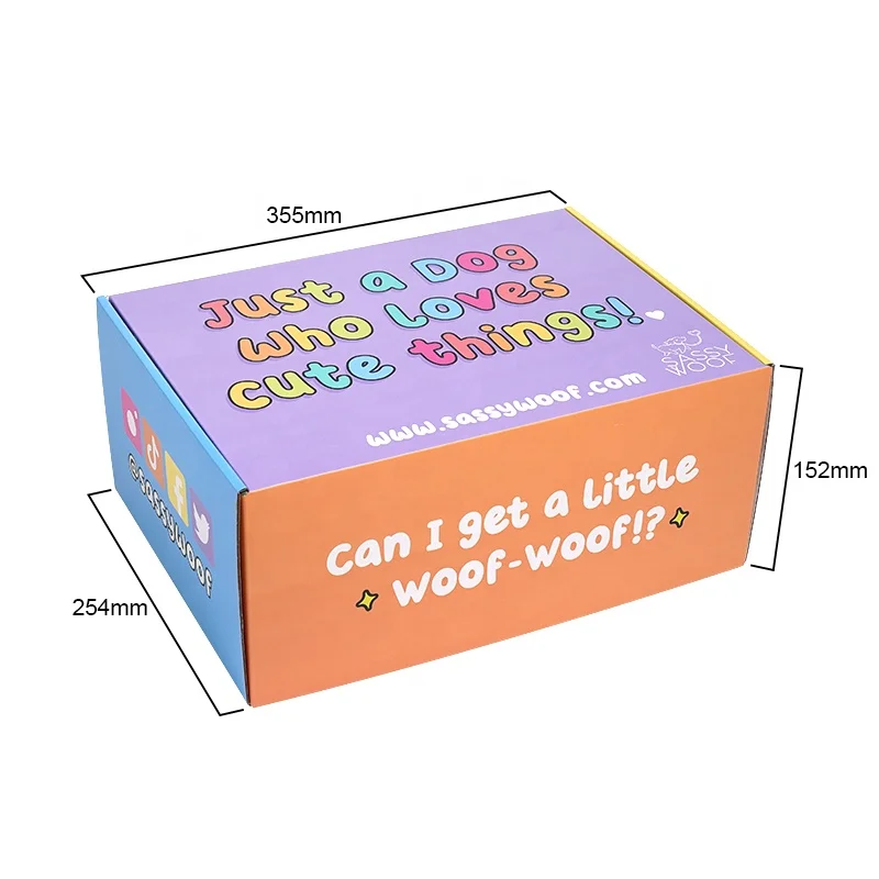 Shipping Corrugated Mailing Rigid Box Customized Full Printing Logo Pet Dog Cat Supplies Packaging Gift Present Paper Boxes Flat