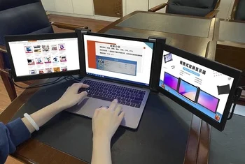 Multitasking portable monitor triple screen 10.1 inch FULL VIEW HDR10 IPS USB Type C FHD double gaming for