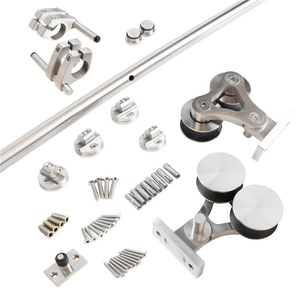 Sliding Door System Twin-Wheel Sliding Barn Door Hardware Kits Stainless Steel accessories