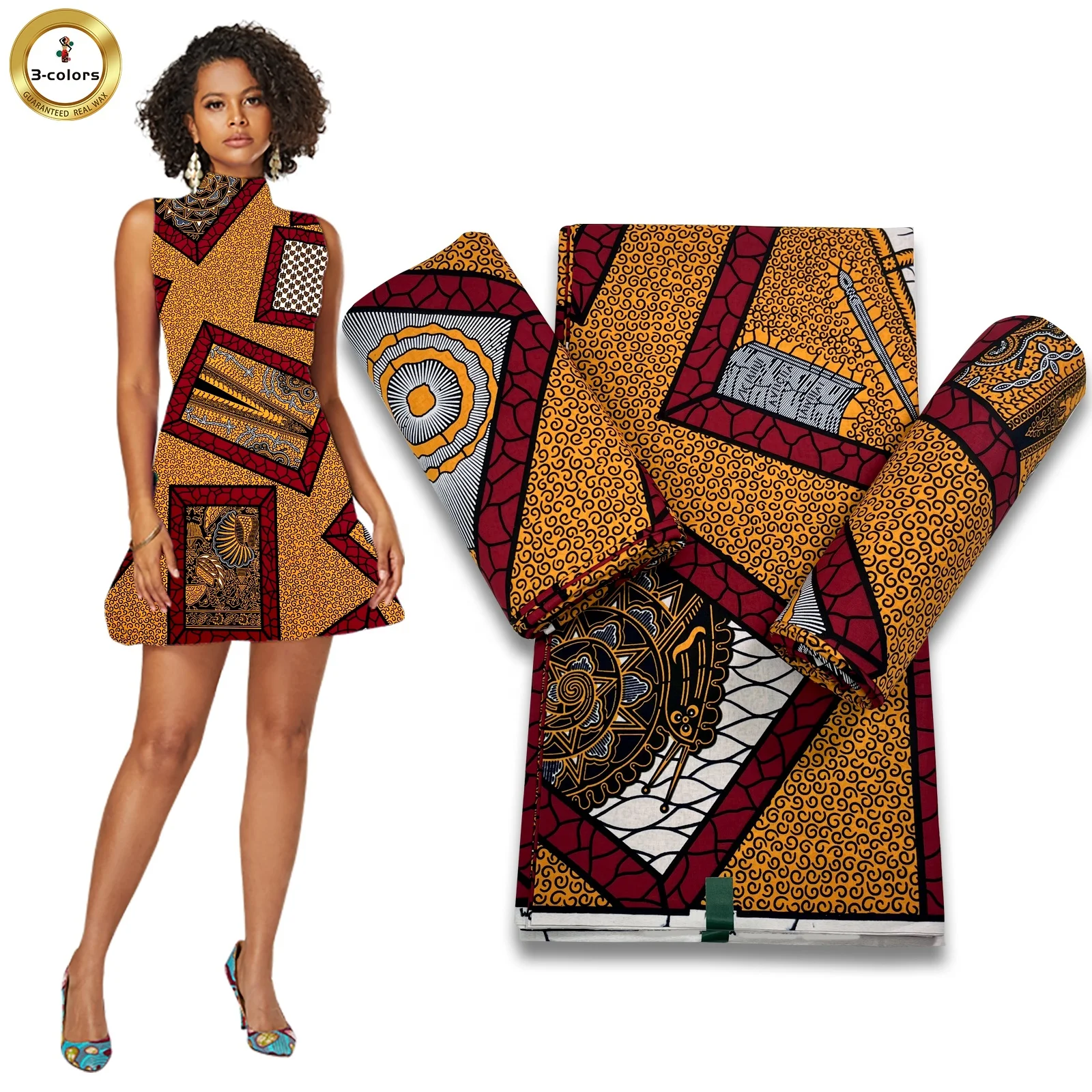 Профессиональная фабричная африканская ткань с принтом воска Анкары для