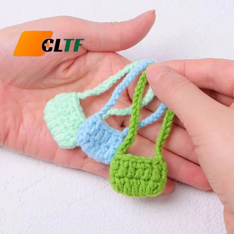 Многофункциональный популярный дизайн маленький мешочек из шерсти крючком вязаный мини кошелек для монет сумка наушников женщин