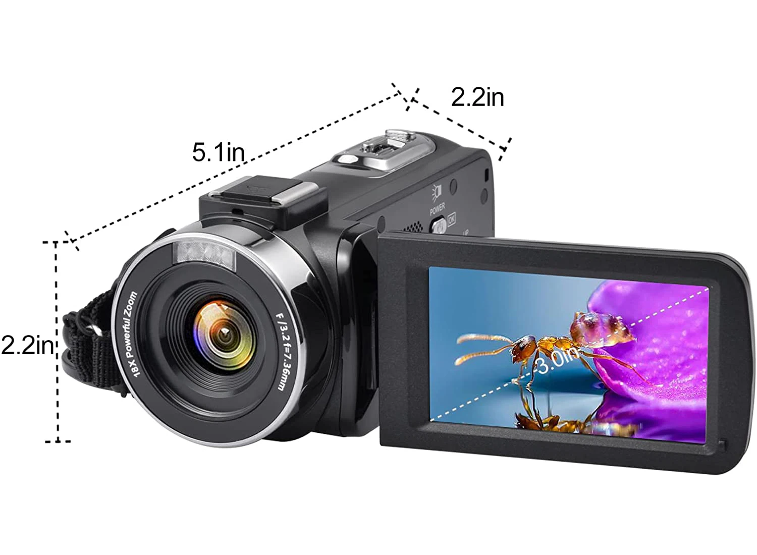 Video Camcorder 4K 48MP 16X Digital Zoom Camera Built-in Fill Light Touch Screen Live Streaming For Youtube Vlog Recorder Webcam