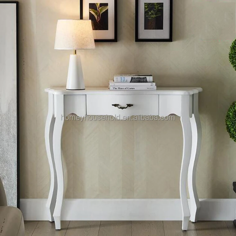 Vintage Drawer Sideboard Table White Hallway Wall Console Tables Shabby Chic