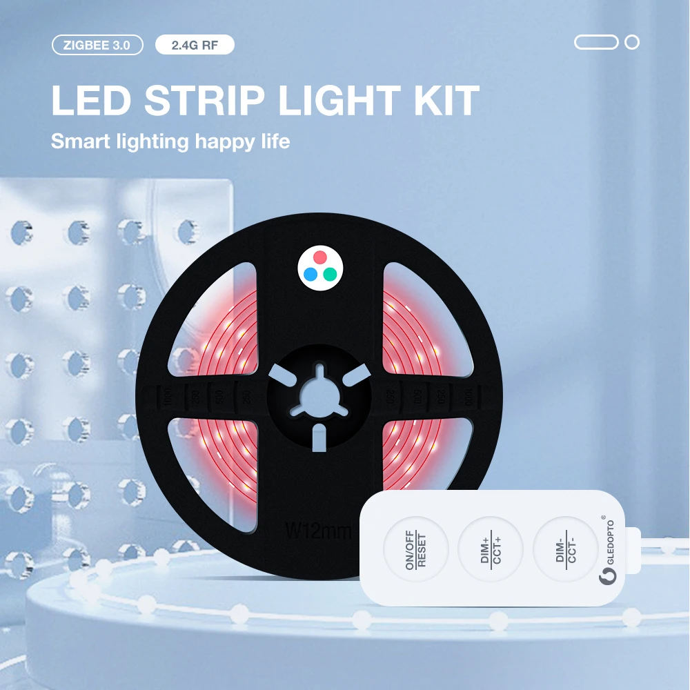 Gledopto hot ZigBee Pro 3-кнопочный RGB + CCT светодиодный контроллер 12VDC сброс яркости Регулируемый приложение и пульт дистанционного управления диммер