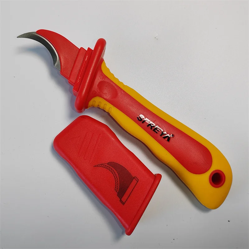 S617A SFREYA VDE 1000V Insulated Insulation tools double color Hook Blade Cable Knife cutter