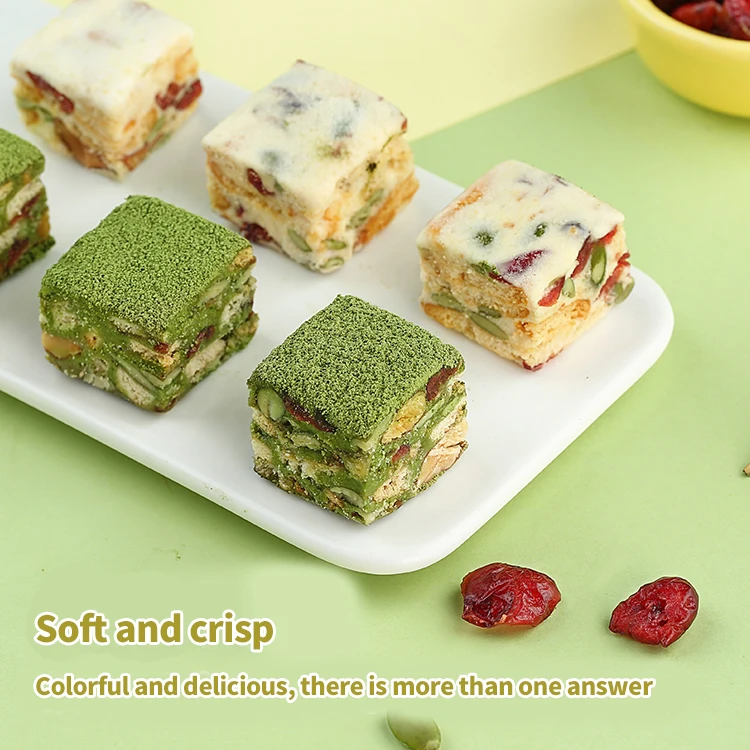 BE CHEERY Snow crisp  cake dessert Matcha leisure snack egg yolk pastry dry nougat