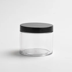 Factory manufacturer Various capacities plastic PETG cosmetic cream jar with lid