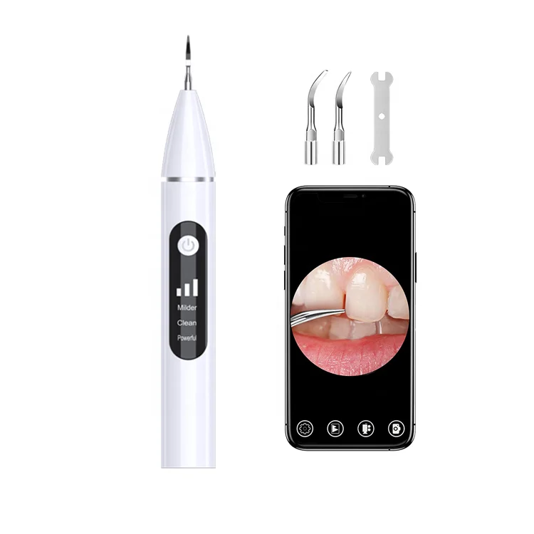 Safe and painfree visible ultrasonic tooth cleaner with 3 adjustable modes