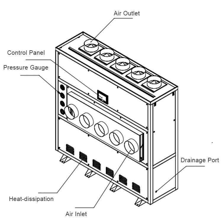 30 L/H High Capacity Temperature Adjustable Industrial Dehumidifier Split Unit for Library  running Silent