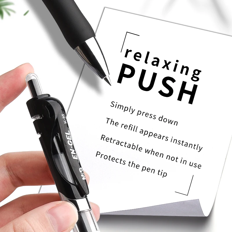 M&G Blue Gel Pens Quick Dry Neutral Pen Custom Logo 0.5mm Writing Width for Student and Office Use